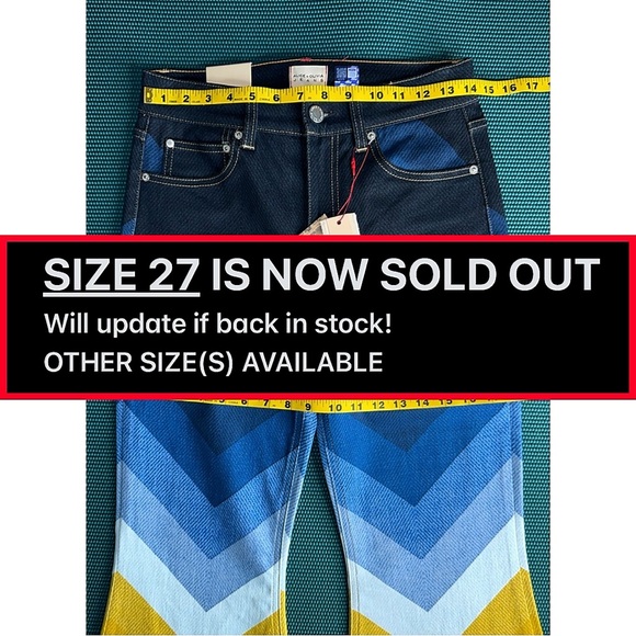 Alice + Olivia x Bronco Multicolored SB Wide Leg Bell Jeans - Picture 9 of 16